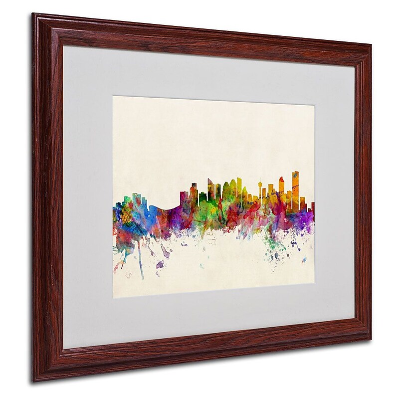 Trademark Fine Art 'Calgary, Canada' 16" x 20" Wood Frame Art image 1