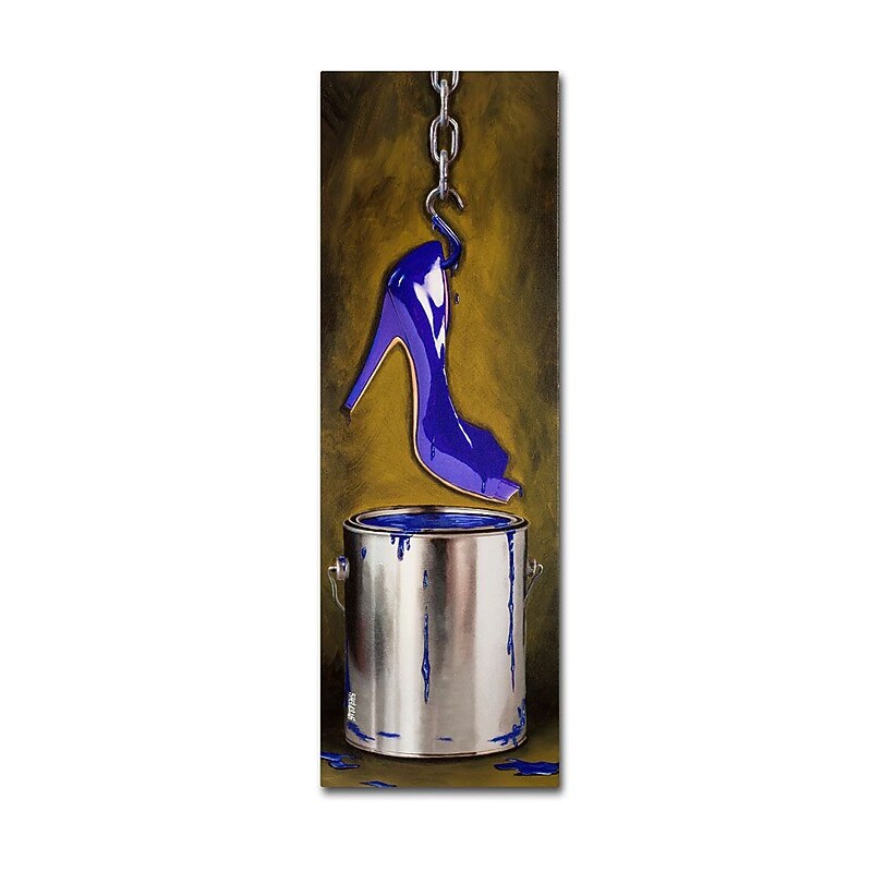 Trademark Fine Art 'Paint Can Shoe' 8" x 24" Canvas Art image 1