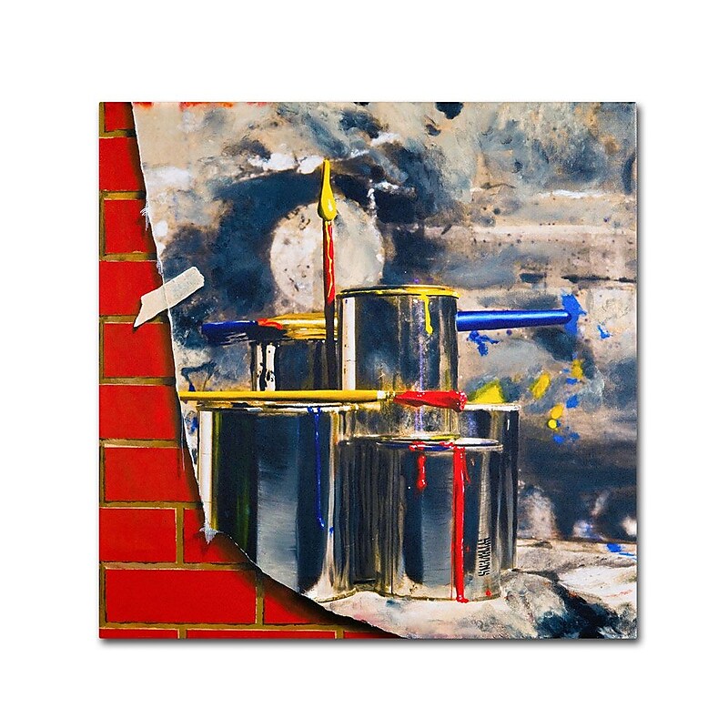 Trademark Fine Art 'Primary Colors 02' 14" x 14" Canvas Art image 1