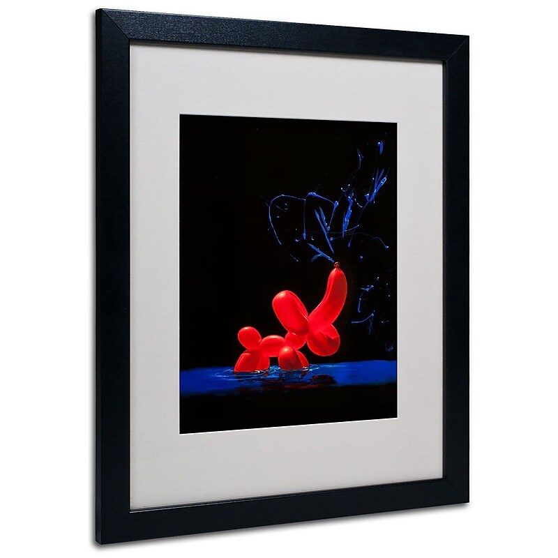 Trademark Fine Art 'Balloon Elephant' 16" x 20", Black Frame Art image 1