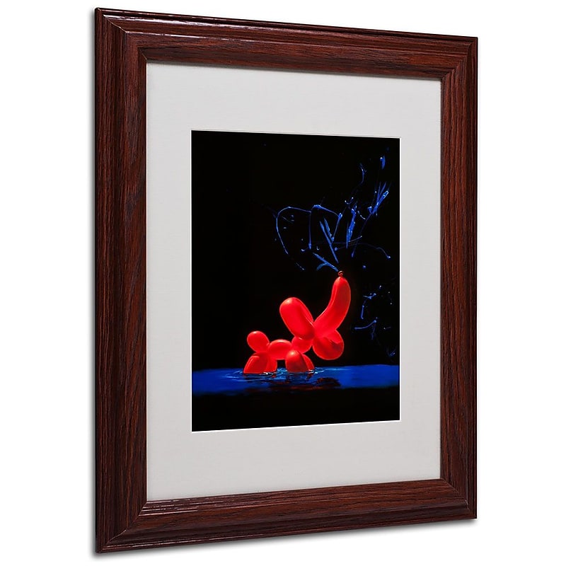 Trademark Fine Art 'Balloon Elephant' 11" x 14", Wood Frame Art image 1