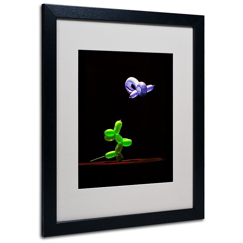 Trademark Fine Art 'Balloon Puppy' 16" x 20" Black Frame Art image 1
