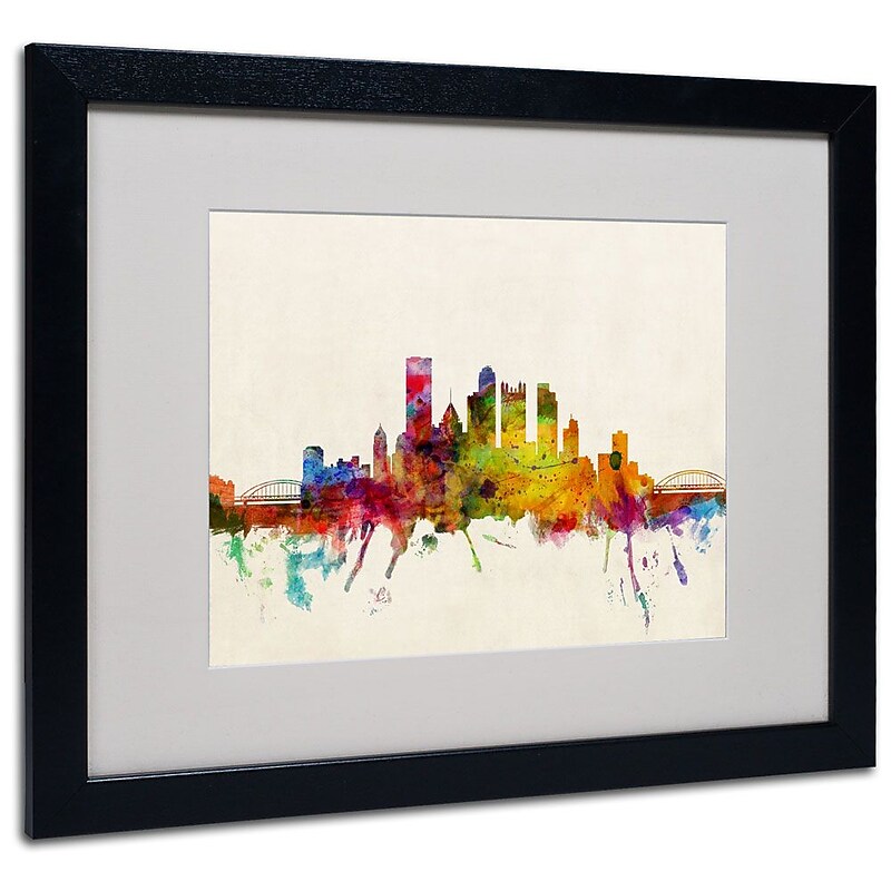 Trademark Fine Art 'Pittsburgh, Pennsylvania' 16" x 20" Black Frame Art image 1