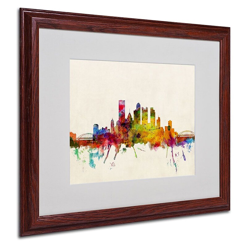 Trademark Fine Art 'Pittsburgh, PA' 16" x 20" Wood Frame Art image 1