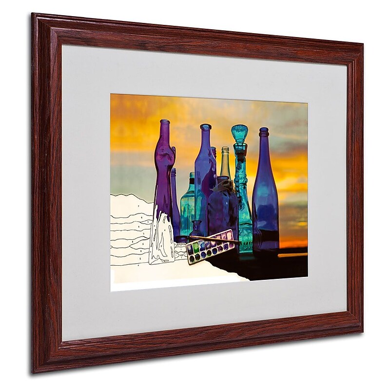 Trademark Fine Art 'Blue Sunset By Numbers' 16" x 20" Wood Frame Art image 1