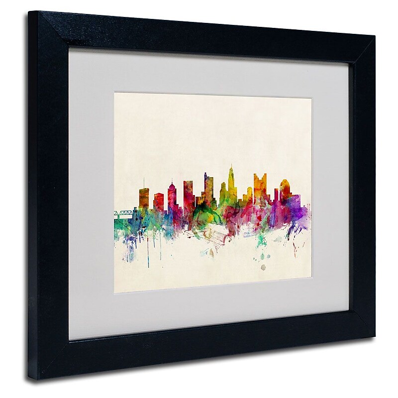 Trademark Fine Art 'Columbus, Ohio' 11" x 14" Black Frame Art image 1