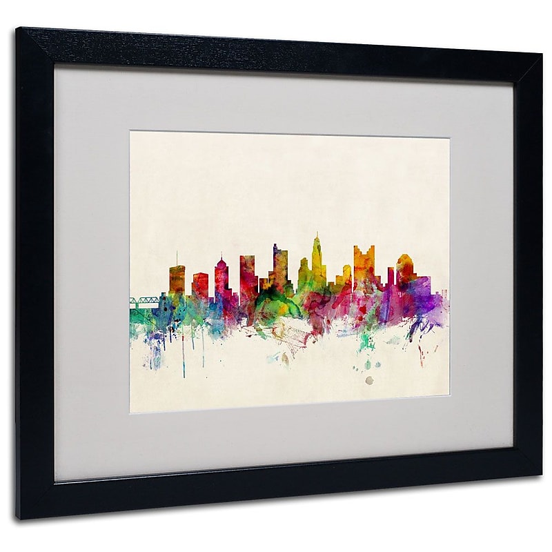 Trademark Fine Art 'Columbus, Ohio' 16" x 20" Black Frame Art image 1