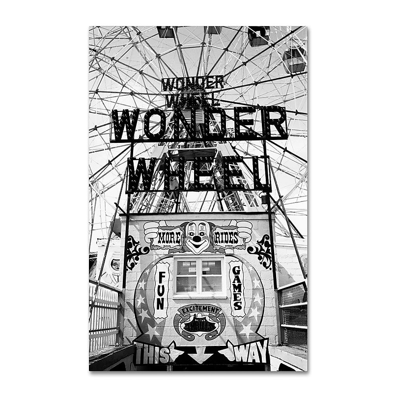 Trademark Fine Art 'Coney Island Wonder Wheel This Way' 22" x 32" Canvas Art image 1