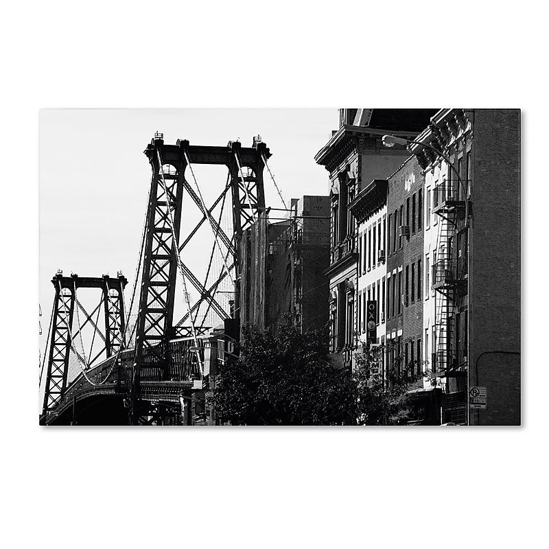 Trademark Fine Art 'Williamsburg Bridge' 16" x 24" Canvas Art image 1