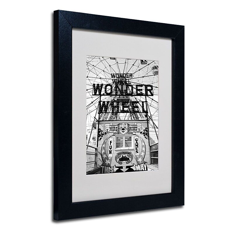 Trademark Fine Art 'Coney Island Wonder Wheel' 11" x 14" Black Frame Art image 1