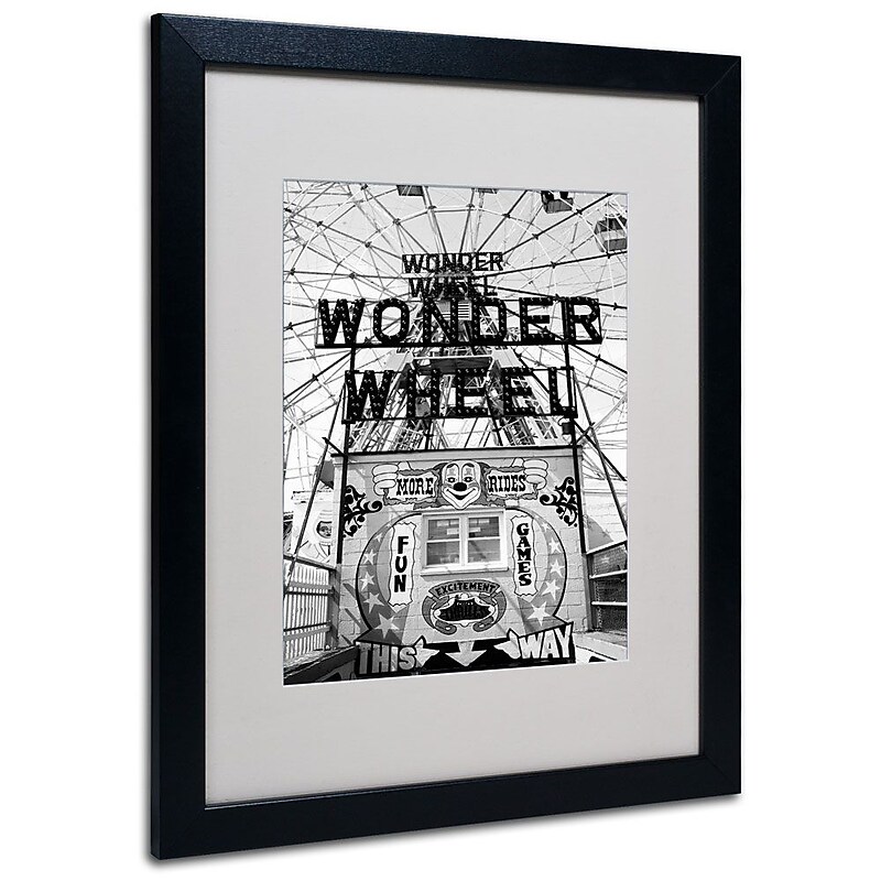 Trademark Fine Art 'Coney Island Wonder Wheel' 16" x 20" Black Frame Art image 1
