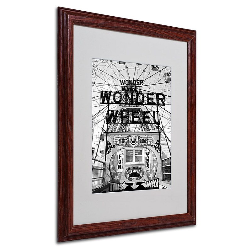 Trademark Fine Art 'Coney Island Wonder Wheel' 16" x 20" Wood Frame Art image 1