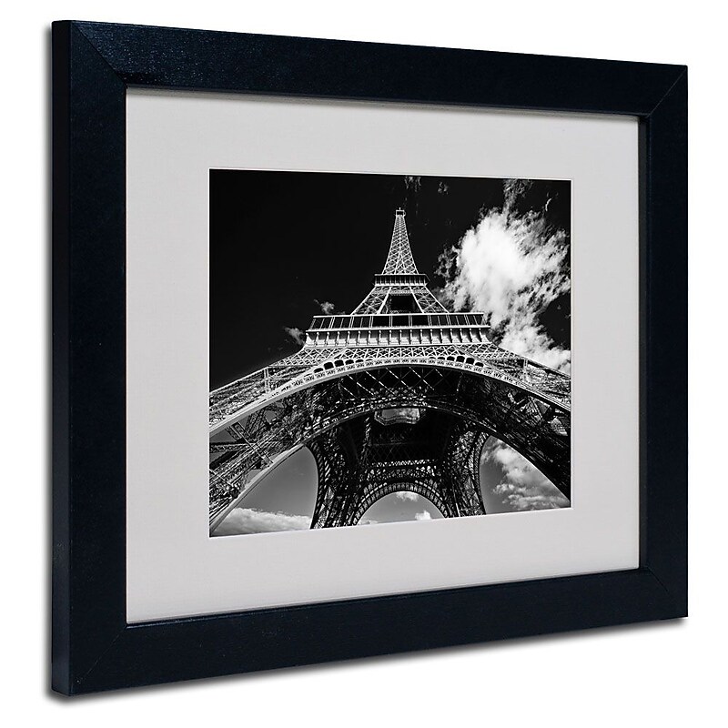 Trademark Fine Art 'Paris Eiffel Tower 1' 11" x 14" Black Frame Art image 1