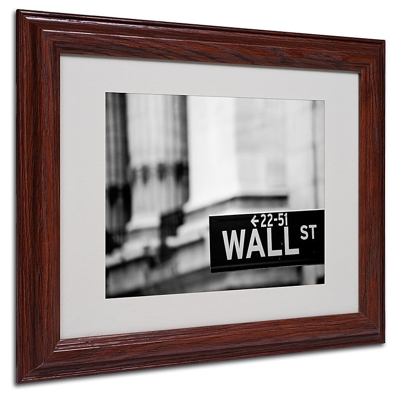 Trademark Fine Art 'Wall St' 11" x 14" Wood Frame Art image 1