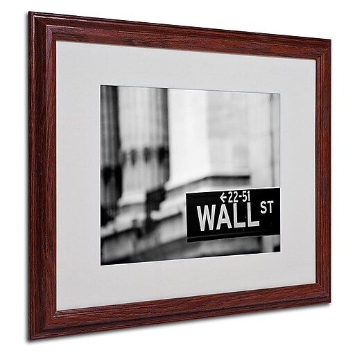 Trademark Fine Art 'Wall St' 16" x 20" Wood Frame Art Staples