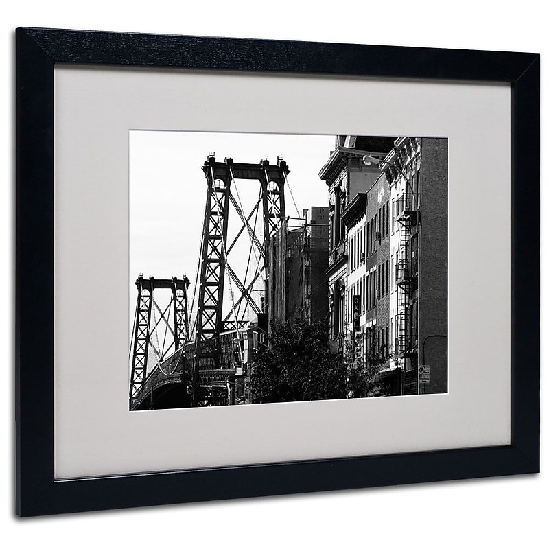 Trademark Fine Art 'Williamsburg Bridge' 16" x 20" Black Frame Art image 1