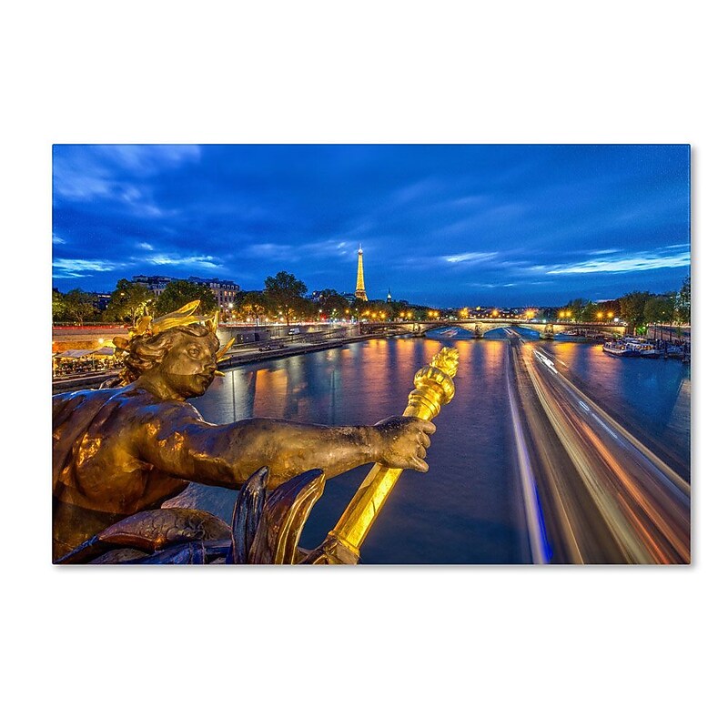 Trademark Fine Art 'Alexander Bridge Paris' 16" x 24" Canvas Art image 1