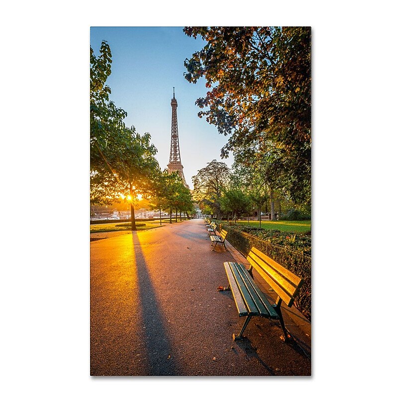 Trademark Fine Art 19" x 12" Wooden Frame Crazy Morning Light Paris image 1