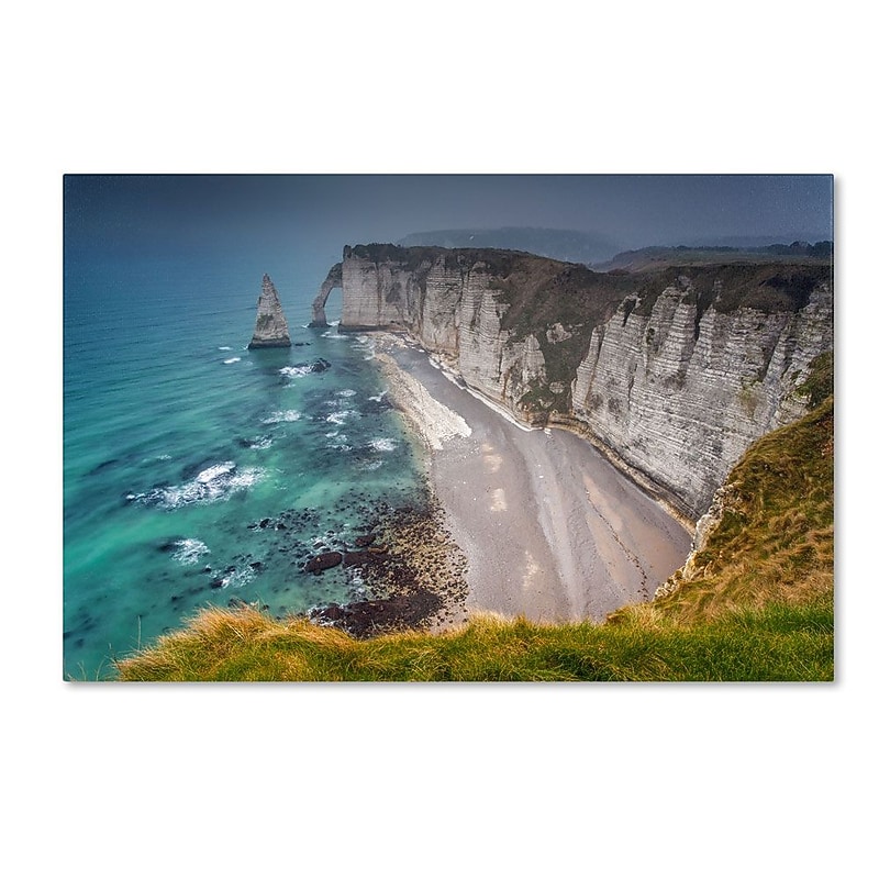 Trademark Fine Art 'Etretat In the Fog' 22" x 32" Canvas Art image 1