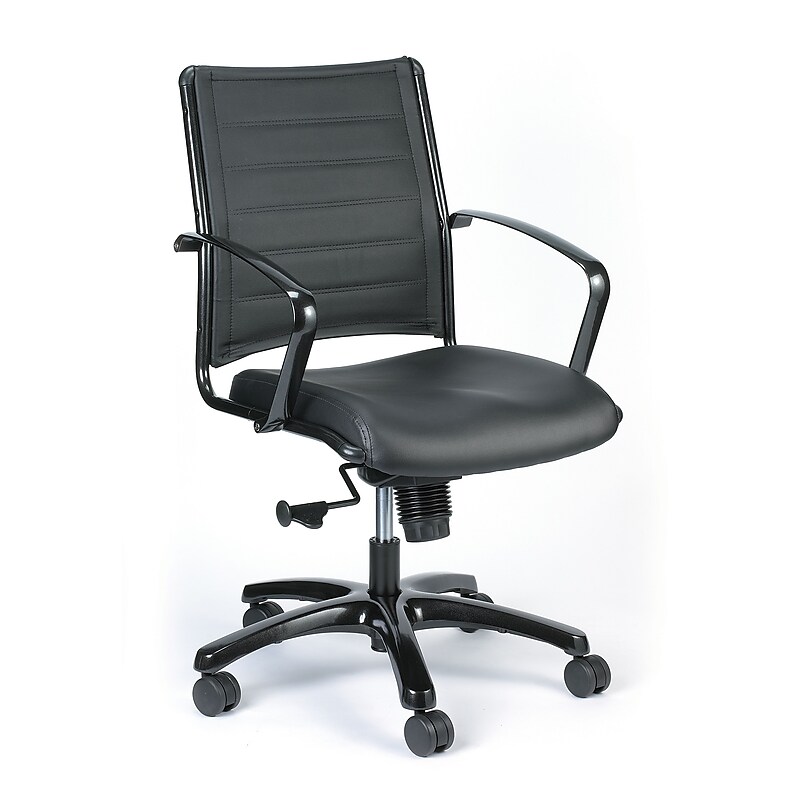 Eurotech High Back Titanium Frame Leather Executive Chair, Black image 1