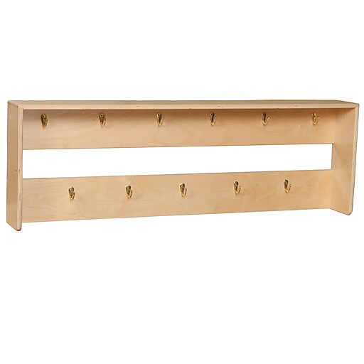 Wood Designs™ Wall Mount Locker With 11 Coat Hooks, Birch at Staples