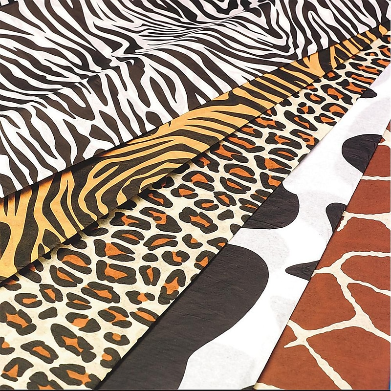 Hygloss 20" x 30" Tissue Paper, Animal Print, 60/Pack (PE1663) image 1
