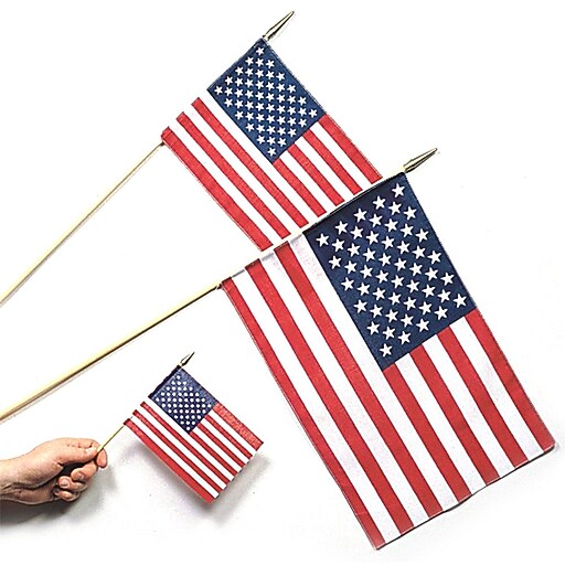 S&S® 12" x 18" Cotton US Flags, 12/Pack at Staples