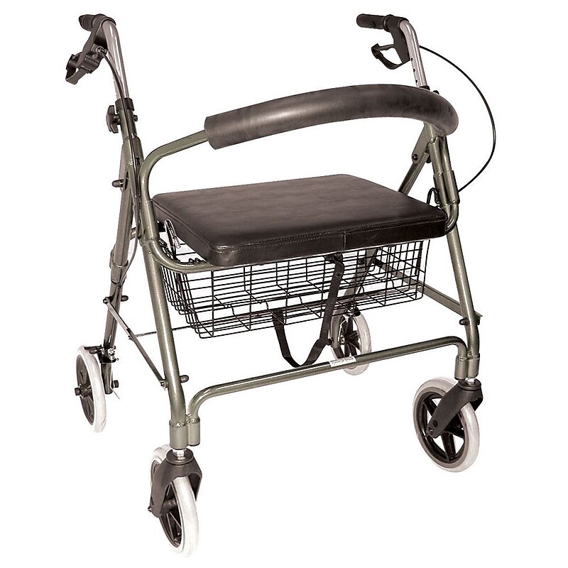 Briggs Healthcare Lightweight Extra-Wide Heavy-Duty Folding Aluminum Rollator, Titanium (501-1029-4100) image 1
