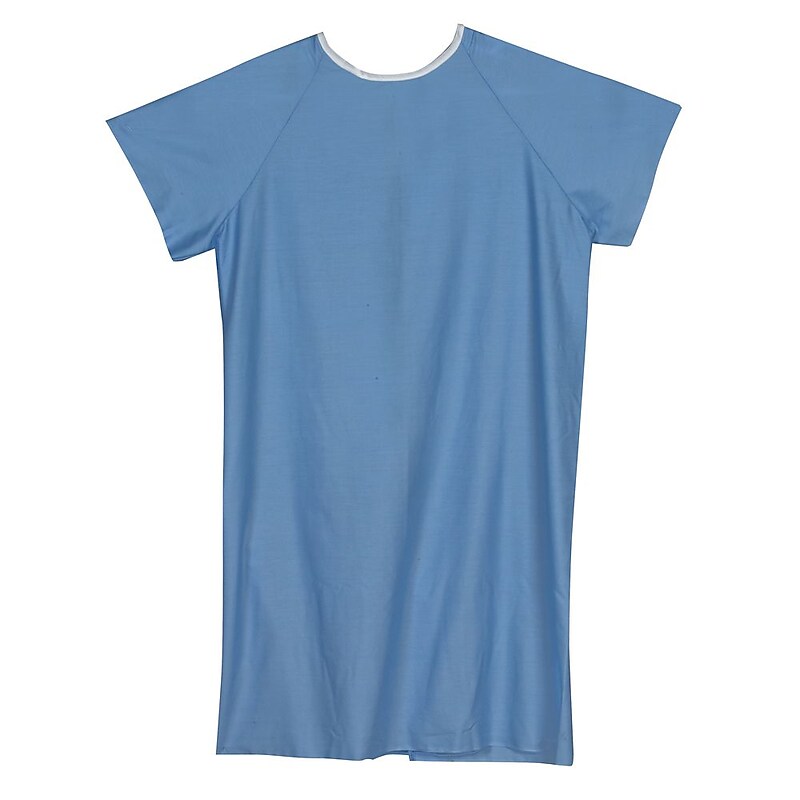 Briggs Healthcare Unisex Cotton/Polyester Patient Gown, Blue, 2XL, 12/Pack (532-8035-0100) image 1