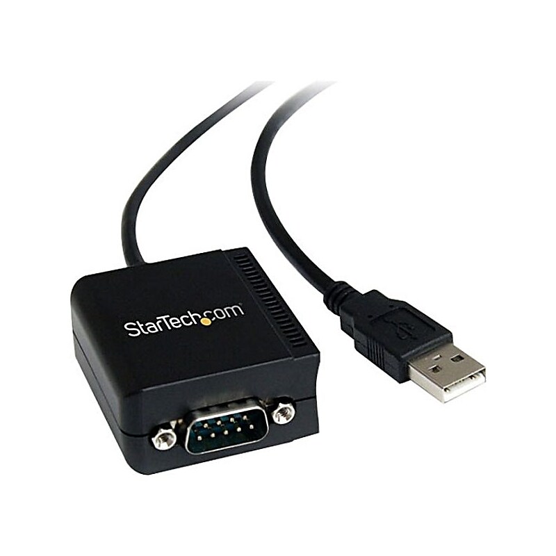 StarTech 6 ft. USB to Serial RS232 Adapter Cable With COM Retention, Black image 1