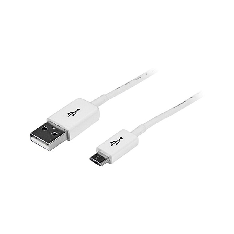StarTech 1.64' A to Micro B USB Cable, White (USBPAUB50CMW) image 1