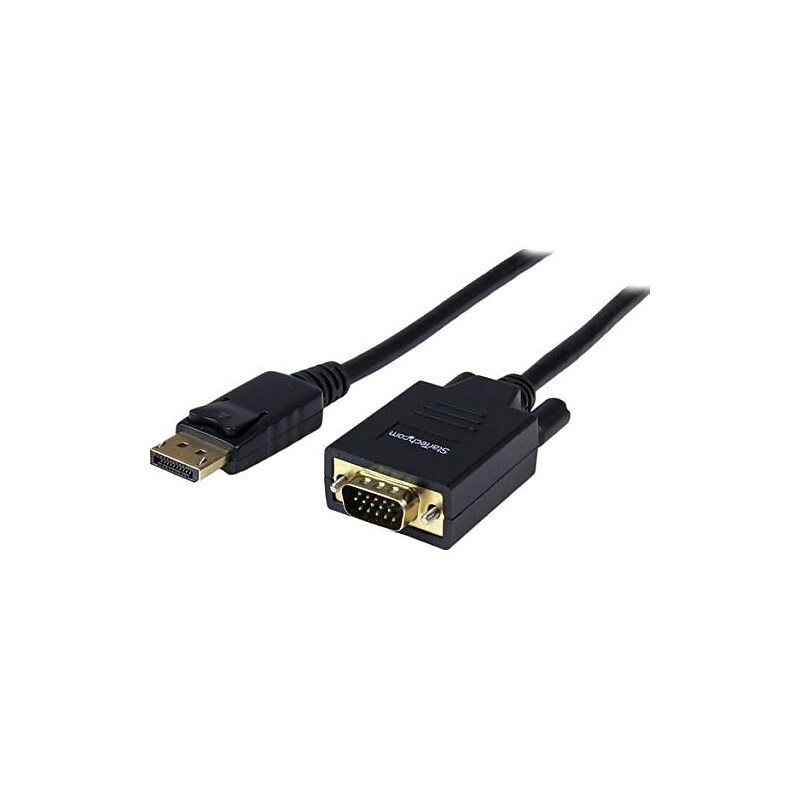 StarTech 6' DisplayPort to VGA Adapter Converter Cable, Black (DP2VGAMM6B) image 1