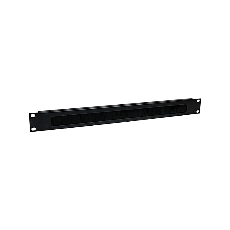 StarTech 1U Brush Strip Horizontal Server Rack Cable Management Panel, Black image 1