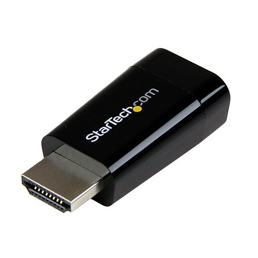 StarTech Compact HDMI Male to VGA Female Adapter Converter, Black (HD2VGAMICRO) Staples