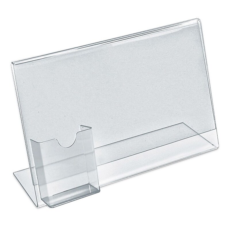 Azar Displays Sign Holder with Attached Brochure Holder, 8.5 x 11-inch 10/Pack image 1