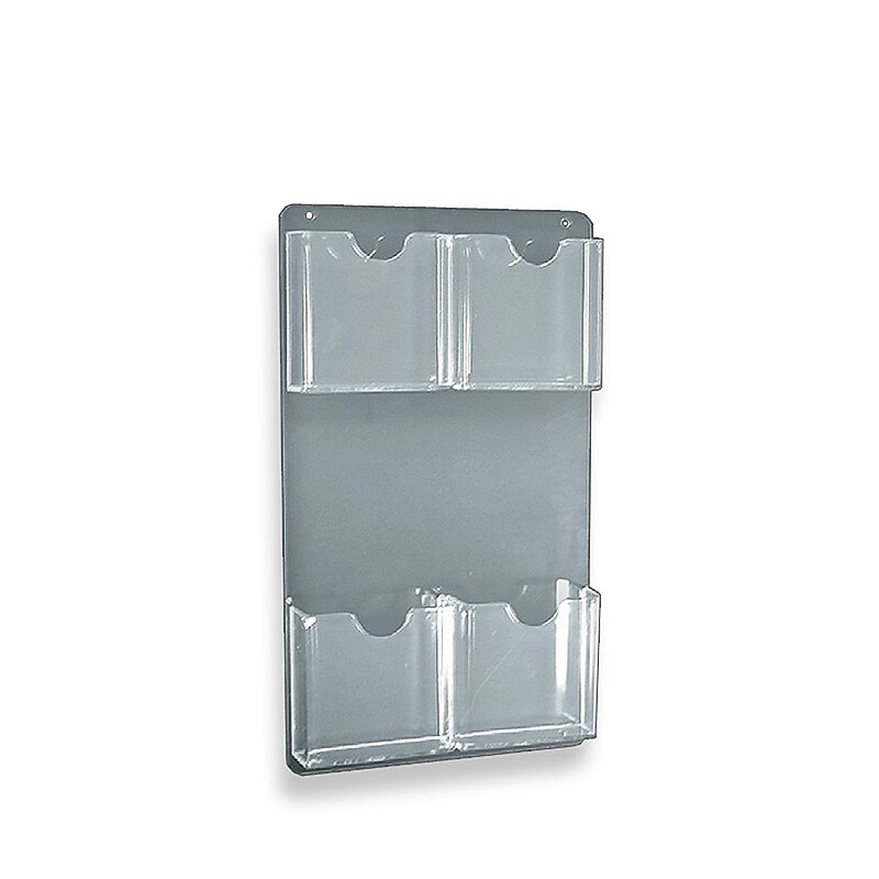 Azar Brochure Holder, 16" x 9.5", Vertical, Wall Mounted, Clear Acrylic, 2/Pack (252063) image 1
