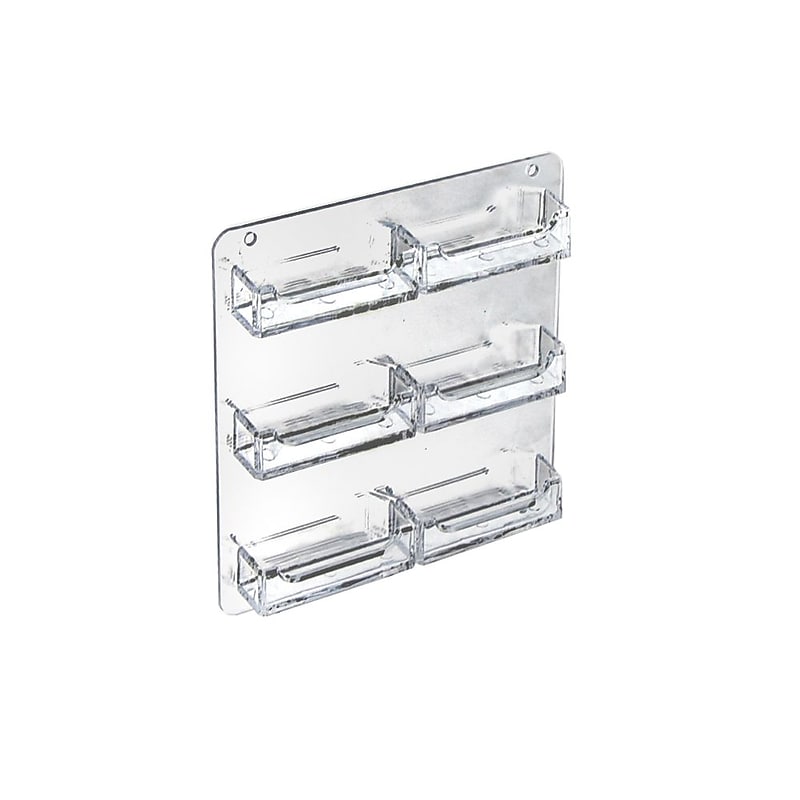 Azar Card Holder, 8.5" x 8.5", Orientation, Wall Mounted, Clear, Acrylic, 2/Pack (252221) image 1