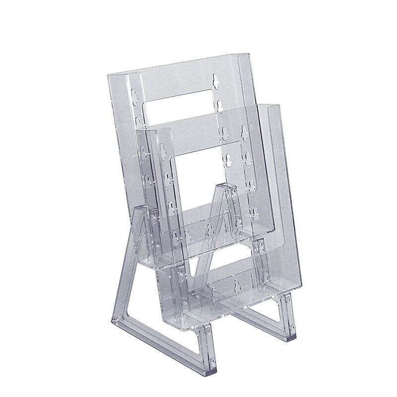 Azar Broshure Holder, 9" x 6", Vertical, Clear Plastic, 2/Pack (252332) image 1