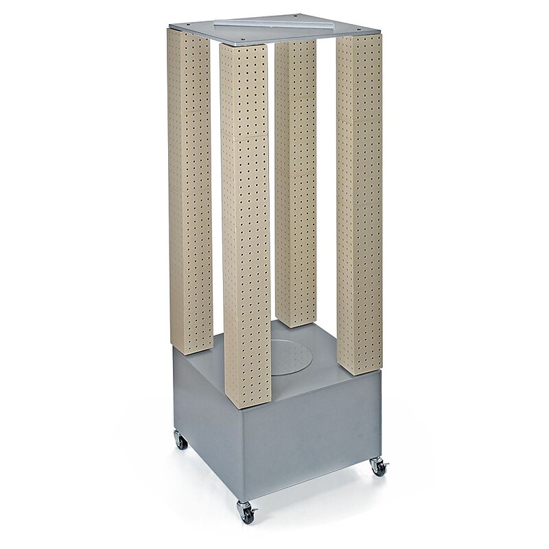Azar Displays 64" Pegboard Four Tower Display, Almond (700228-ALM) image 1