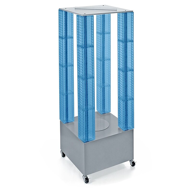 Azar Displays 64" Pegboard Four Tower Display, Blue (700228-BLU) image 1