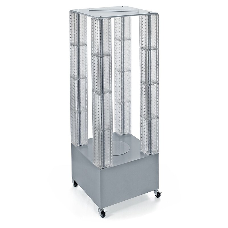 Azar Displays 64" Pegboard Four Tower Display, Clear (700228-CLR) image 1