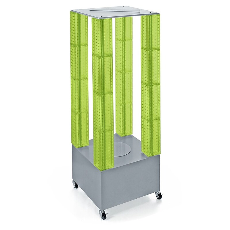 Azar Displays 64" Pegboard Four Tower Display, Green (700228-GRE) image 1