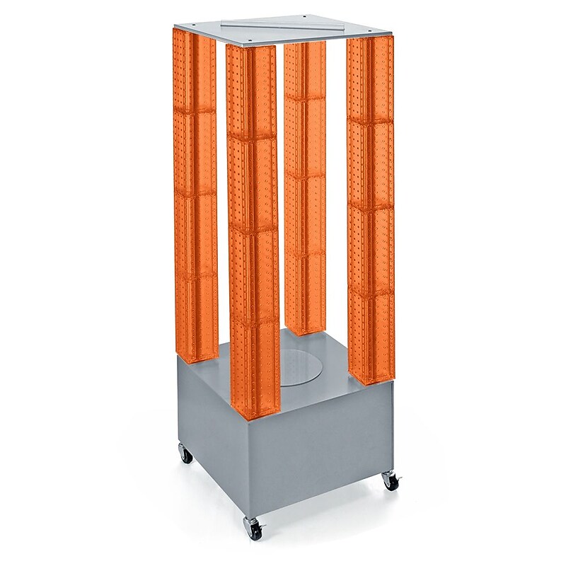 Azar Displays 64" Pegboard Four Tower Display Orange image 1
