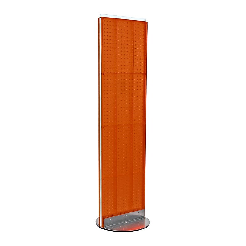 Azar Displays 16" x 60" Pegboard Freestanding Floor Display Orange image 1