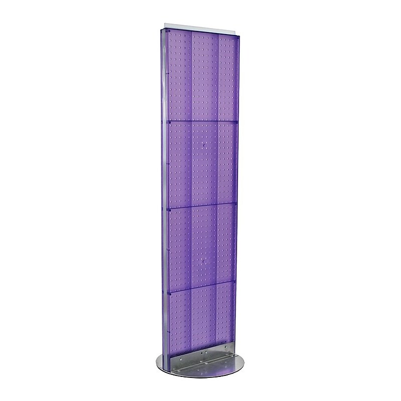 Azar Displays 16" x 60" Pegboard Freestanding Floor Display Purple image 1