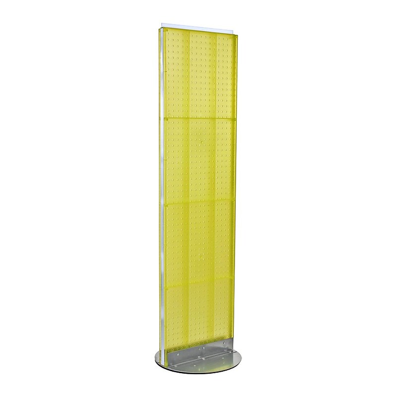 Azar Displays 16" x 60" Pegboard Freestanding Floor Display Yellow image 1