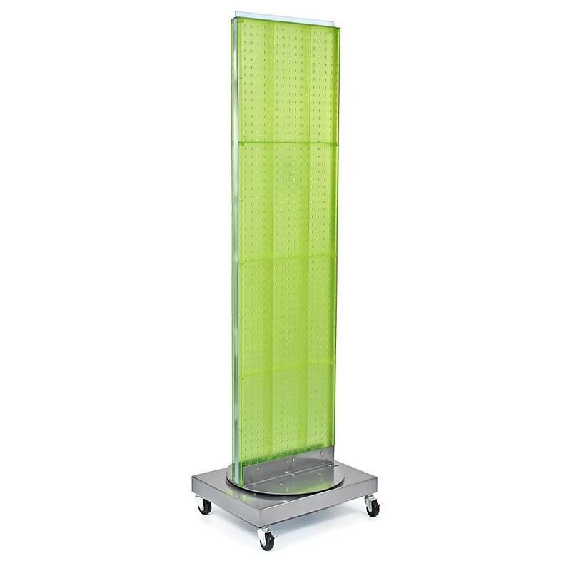 Azar Displays 16" x 60" Pegboard Freestanding Floor Stand Green image 1