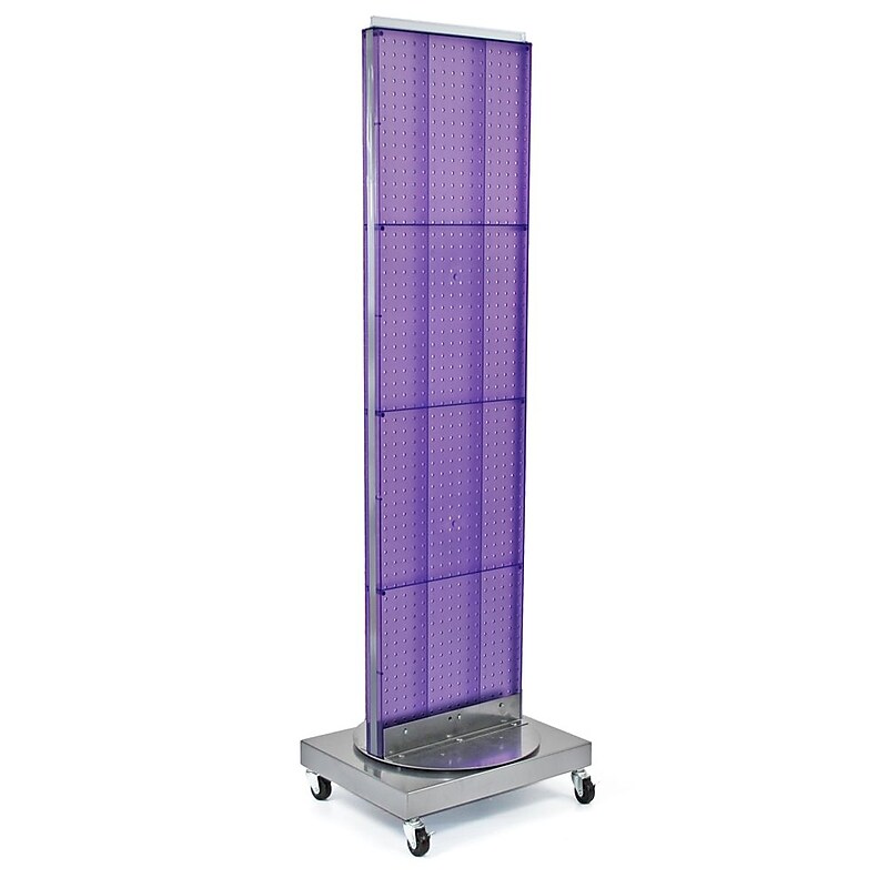 Azar Displays 16" x 60" Pegboard Freestanding Floor Stand, Purple (700253-PUR) image 1