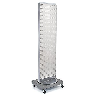 Azar Displays 16" x 60" Pegboard Freestanding Floor Stand White