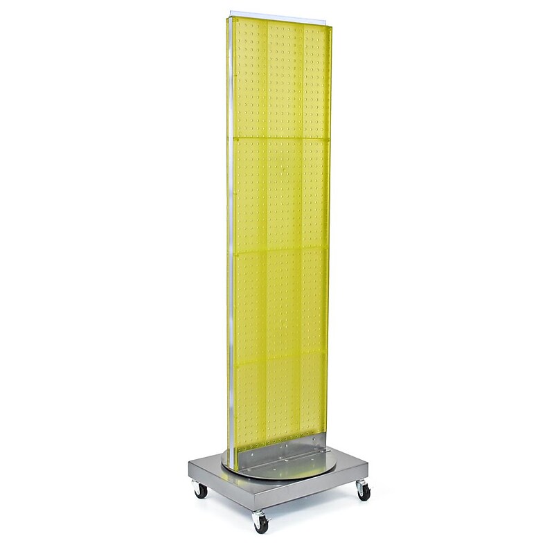 Azar Displays 16" x 60" Pegboard Freestanding Floor Stand, Yellow (700253-YEL) image 1